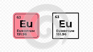 Europium, chemical element of the periodic table vector