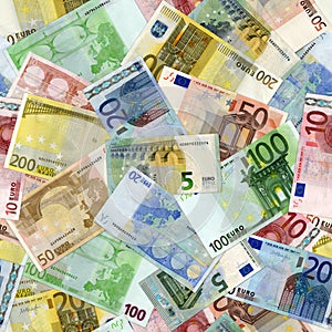 Euros bills seamless pattern