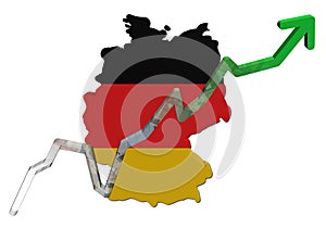 Euros graph on Germany map flag