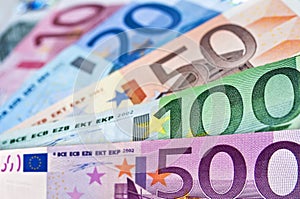 Euros money banknotes