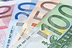 Euros money banknotes