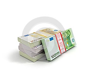 Euros money stack