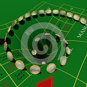 Euros vanish in roulette table