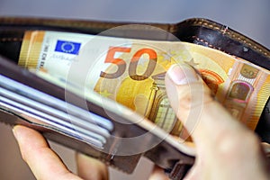 Euros in wallet