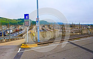 Eurotunnel Shuttle vehicle transport terminal Folkestone UK