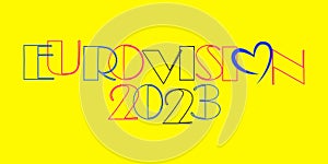 Eurovision 2023 in vector art. Music international event