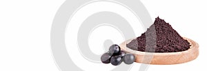 Euterpe oleracea - Berries and acai powder the Amazon fruit photo