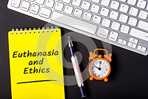 Euthanasia and Ethics. The legal and medical dilemma of ending a patient life photo