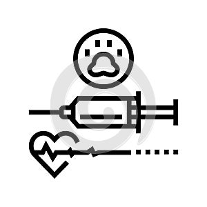 euthanasia pet line icon vector illustration