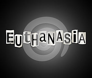 Euthanasia word concept. photo