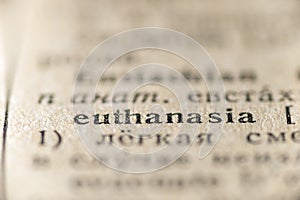 Euthanasia word dictionary photo
