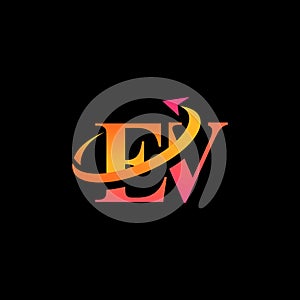 EV aerospace creative logo design