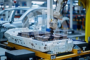 EV Battery Module for Automotive Industry on Production Line, Generative AI