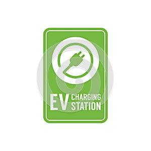 EV charging station banner. Electric vehicle charging station, electric recharging point. photo