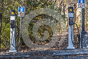 EV charging stations in a park