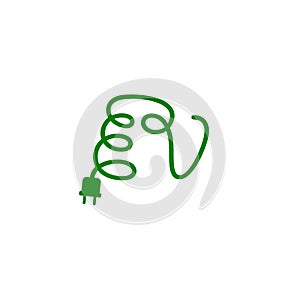 EV with plug icon symbol. EV car electric vehicle charger logo icon isolated on white background