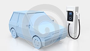 The Ev station for electric car concept 3d rendering
