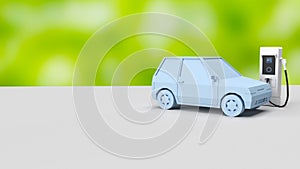 The Ev station for electric car concept 3d rendering