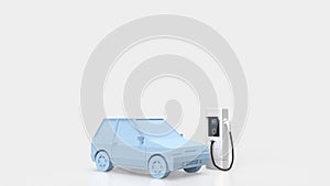 The Ev station for electric car concept 3d rendering