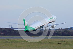 Eva Air takeof from Europe, CDG