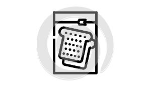 evacuated food black icon animation