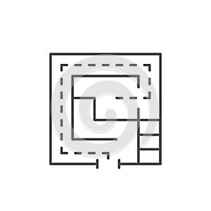 Evacuation plan line outline icon