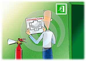 Evacuation plans & fire extinguishe