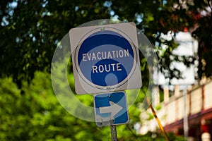 Evacuation Route Direction Sign