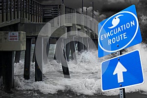 Evacuation route from a hurricane
