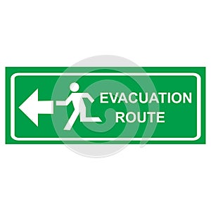 Evacuation route icon isolated on white background