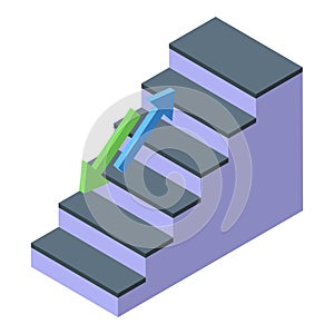 Evacuation stairs icon isometric vector. Emergency exit