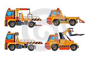 Evacuator cars. Various vector pictures of transport