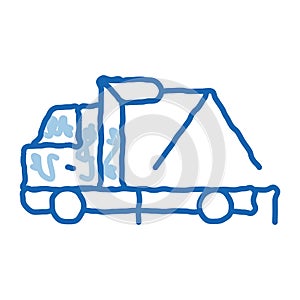 Evacuator Crane doodle icon hand drawn illustration