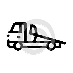 Evacuator Truck Icon Vector Outline Illustration