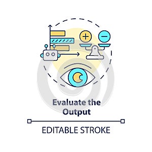 Evaluate output multi color concept icon