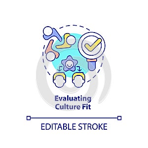 Evaluating culture fit concept icon