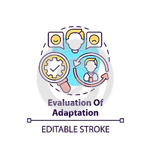 Evaluation of adaptation concept icon