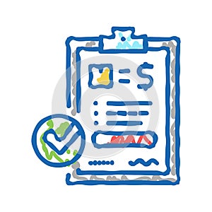 evaluation and contract icon doodle illustration