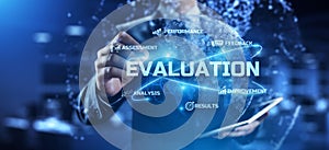 Evaluation customer satisfaction performance assessment business technology concept.