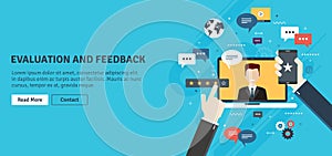 Evaluation and feedback in business.