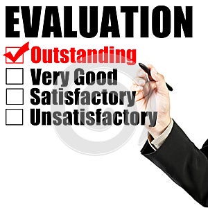 Evaluation form and hand check outstanding