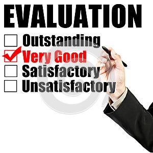 Evaluation form and hand check very good