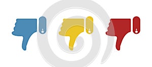 Evaluation icon, hand, negative feedback on a white background, vector illustration