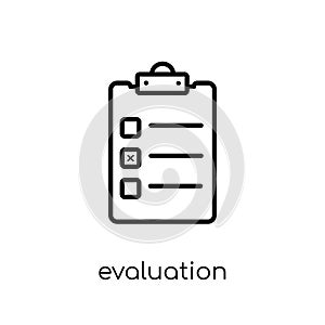 Evaluation icon. Trendy modern flat linear vector Evaluation ico