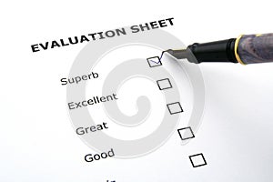 Evaluation sheet