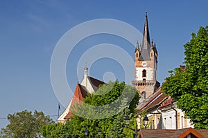 Evangelical church tower in Bistrita photo