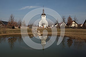Evangelical church in the village of Neu Horno, Germany. photo