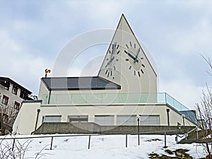 The evangelical-reformed mountain church Amden or die evangelisch-reformierte Bergkirche Amden - Canton of St. Gallen, Switzerland photo