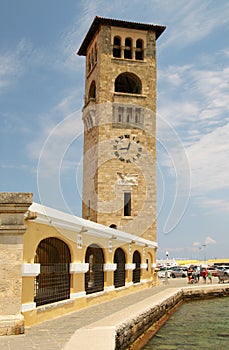 Evangelismos Church, Bell Tower, Rhodes, Mandraki harbour, Greece