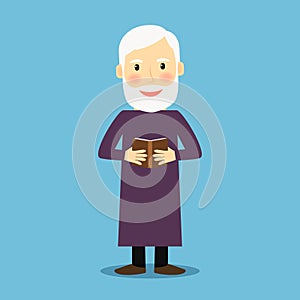 Evangelist old man with book